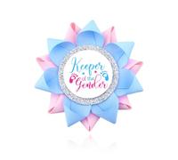Keeper of The Gender Pin Reveal Party Decorations Grosgrain Ribbon Button Pins for Women Gender Reveal Gifts for Parents To Be Brooch Baby Shower Decor Pregnancy Announcement Badge Pin