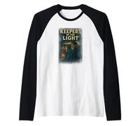 Keepers of The Light Shirt Lighthouse Captain Maine Art Raglan Baseball Tee
