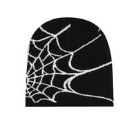 KEEPFLY Women Y2k Beanie Hat Winter Knitted Hat Skull Cap MEA Culpa Beanie Hats for Women Men, Black White, One size