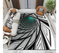 keephen 3D Optical Illusion Rectangle Area Rug Vortex Carpet Non-Slip 3D Vortex Optical Illusions Floor Mat for Dining Room Home Bedroom Room Decor