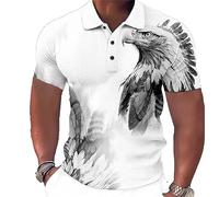 keephen Animal Men's Polo Shirt 3D Wolf Lion Eagle Printed T-Shirt Summer Casual Short Sleeve Lapel Oversized Tops Tees