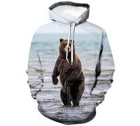 keephen Animal Pattern Men/Women Long Sleeve Hoodies Cute Polar Bear 3D Printed Pullover Pocket Sweatshirt Coat Tops