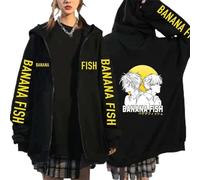 keephen Banana Fish Anime Zipper Hoodie Sweatshirt for Women Men Oversized Hooded Sweatshirt Jacket