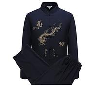 keephen Chinese Clothing Tang Suit - Traditional China Ancient Costume Martial Arts Tangzhuang Kung Fu Long Sleeve/Short Sleeve Jacket Suits Shirt Outfit Uniform for Men