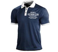 keephen Grumpy Old Man Short Sleeve Polo Shirts Men's Funny Letter 3D Print Graphic Lapel T-Shirts Casual Button Down Tops