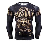 keephen Men Compression Top UV Protection Quick Dry Compression Rash Guard Long Sleeve Breathable Baselayer Hero Skull Printing Training Fitness Shirt Fightwear