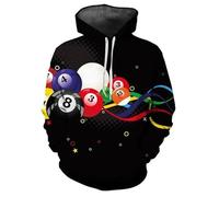 keephen Men/Women 3D Printed Snooker Billiards Pocket Hoodies Colorful Pool Balls Graphic Hoody Sweatshirt Autumn Long Sleeve Pullover Tops