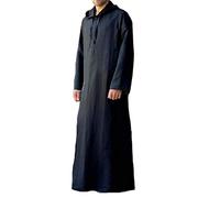 keephen Men's Casual Long Tunic Robes Black