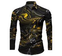 keephen Men's Gradient Abstract Graphic Shirts 3D Printed Long Sleeve Button Down Casual Shirt Blouse for Men Streetwear