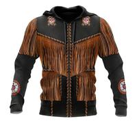 keephen Men's Native American Indian 3D Printed Zip Hoodies Pullover Sweatshirt Hooded Sweatshirt Sportswear Casual Jacket