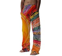 keephen Men's Pajama Lounge Pants Letter Print Casual Loose Fit Baggy Hippy Lounge Pants Lightweight Yoga Trousers
