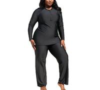 keephen Modest Burkini Plus Size Muslim Swimwear for Women Comfortable Loose Fit Conservative Swimsuit 2 Piece