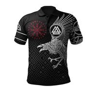 keephen Nordic Mythology Warrior Odin Viking Fenrir Wolf Tattoo 3D Printed Harajuku Streetwear Casual Polo Shirt Summer Short Sleeve T-Shirt