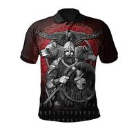 keephen Nordic Mythology Warrior Odin Viking Fenrir Wolf Tattoo 3D Printed Harajuku Streetwear Casual Polo Shirt Summer Short Sleeve T-Shirt