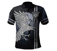 keephen Nordic Mythology Warrior Odin Viking Fenrir Wolf Tattoo 3D Printed Harajuku Streetwear Casual Polo Shirt Summer Short Sleeve T-Shirt