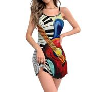 keephen Spaghetti Strap Summer Mini Dress for Women Casual Beach Sleeveless Dress Lounge Dress Sleep Dresses