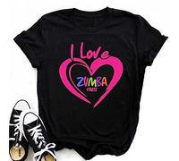 keephen Women's Casual Top Graphic Short Sleeve Summer Athletic T-Shirt Round Neck for Zumba Dance Fitness Training