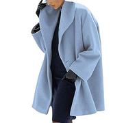keephen Womens Long Coat Shawl Collar Jacket Winter Trench Longline Parka Outwear Overcoat Plus Size