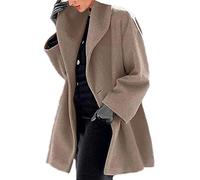 keephen Womens Long Coat Shawl Collar Jacket Winter Trench Longline Parka Outwear Overcoat Plus Size
