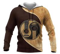 keephenDE Guitar Yin and Yang Musical Instrument 3D Printed Hoodie Sweatshirt for Men Streetwear Casual Women Zipper Jacket Pullover
