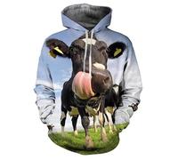 keephenDE Men/Women Highland Cow 3D Printed Animal Fleece Hoodies Dairy Cattle Graphic Drawstring Hooded Sweatshirt with Pocket Pullover Tops
