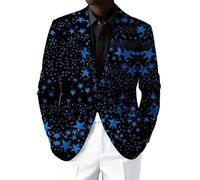 keephenDE Men's Blazer Star 3D Printed Long Sleeve Jacket Suit Jacket Funky Suit Lapel Neck Button Up Suit Spring Autumn Cardigan Jacket