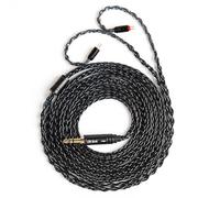 keephifi 2 Meter Length Earphone Cable KBEAR ST12 Plu 8 Core 4N OFC silver-plated Braided Headphone Extension Cable 2PIN-Standard 3.5mm Plug for KZ ZST/EDX/ZS10/AS10 (Black, 2PIN-S)