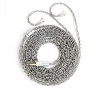 keephifi 2M IEM Earphone Cable KBEAR ST12 Plus Upgraded Cable 8 Core 4N OFC silver-plated Braided Headphone Extension Cable 2Meter 2PIN-C 3.5mm Plug for KZ EDX PRO/ZSN PRO/ZS10 PRO X(Gray, 2PIN-C)