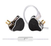 keephifi CCZ BC04 HiFi 1BA 1DD IEM Wired Earbuds In Ear Monitor, Wired Earbuds In Ear, Lightweight Wired Gaming Earphones, 2PIN-Z Detachable Cable Headphones for Singers, Musicians(Black,with micro)