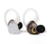 keephifi CCZ MC04 IEM Earphones, Wired Earphones with 3.5mm Plug Tangle Free Detachable Silver-Plated OFC, Gaming Earbuds 10mm Magnetic 1DD+1BA Hybrid Driver, Deep Bass In Ear Monitors for Musicians