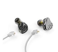 keephifi KBEAR Lark Earphone 1BA 1DD in Ear Monitor for Clear Sound, with 2Pin Detachable Cable Headset, HiFi Bass Noise-Isolating Earbud for Musicians, Singers, Audiophile (Gray with mic)