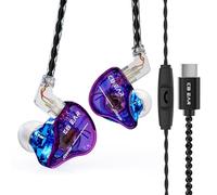 keephifi KBEAR Storm in Ears for Musicians Singers Audiophile Headphone in Ear Monitor Headphone 10mm Strong Magnetic Dynamic Driver Earbuds (Purple Blue, USB C with mic)
