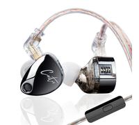 keephifi KZ Castor KZ In Ear Monitor Headphones 2DD IEM, Dynamic Dual Driver Wired Earphones, Hifi Enhanced Bass KZ In Ear Earbuds Adjustable IEM (Black Improved Bass, with Mic)