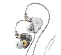 keephifi KZ ZAS KZ IEM Headphones 7BA+1DD IEM In-Ear Monitor IEM Headphones KZ IEM Earphones 16 Unit Hybrid Headphones with 8 Cores Silver Plated Silver-Plated Cable (White, With Micro)