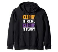 Keepin' It Real Keepin' It Flaky - Psoriasis Awareness Zip Hoodie