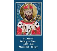 Keeping God in Sports St. Arnold also known as St. Arnulf LAMINATED Prayer Card, 5-pack, with a Free Bonus Card of Divine Mercy and One of the Footprints Story