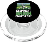 Keeping It Green From the Sky Wind Turbine Technician PopSockets PopGrip for MagSafe