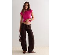 Keeping It Light Ribbed Baby Tee by Intimately at Free People in Beet Root, Size: Small - female