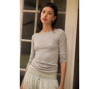 Keeping It Light Ribbed Boat Neck Top by Intimately at Free People in Medium Heather Grey - female