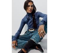 Keeping It Light Ribbed Henley by Intimately at Free People in Navy Heather, Size: Small - female