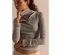 Keeping It Light Ribbed Turtleneck Top by Intimately at Free People in Medium Heather Grey, Size: XS - female