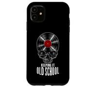 Keeping It Old School Vinyl Record Collector Vintage Skull Case for iPhone 11