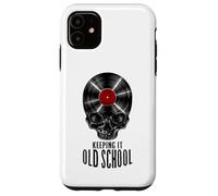 Keeping It Old School Vinyl Record Collector Vintage Skull Case for iPhone 11