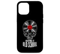 Keeping It Old School Vinyl Record Collector Vintage Skull Case for iPhone 12/12 Pro