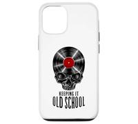 Keeping It Old School Vinyl Record Collector Vintage Skull Case for iPhone 12/12 Pro
