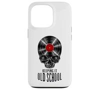 Keeping It Old School Vinyl Record Collector Vintage Skull Case for iPhone 13 Pro
