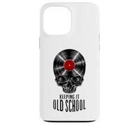 Keeping It Old School Vinyl Record Collector Vintage Skull Case for iPhone 13 Pro Max