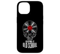 Keeping It Old School Vinyl Record Collector Vintage Skull Case for iPhone 14