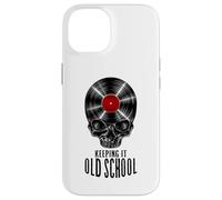 Keeping It Old School Vinyl Record Collector Vintage Skull Case for iPhone 14