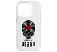 Keeping It Old School Vinyl Record Collector Vintage Skull Case for iPhone 14 Pro